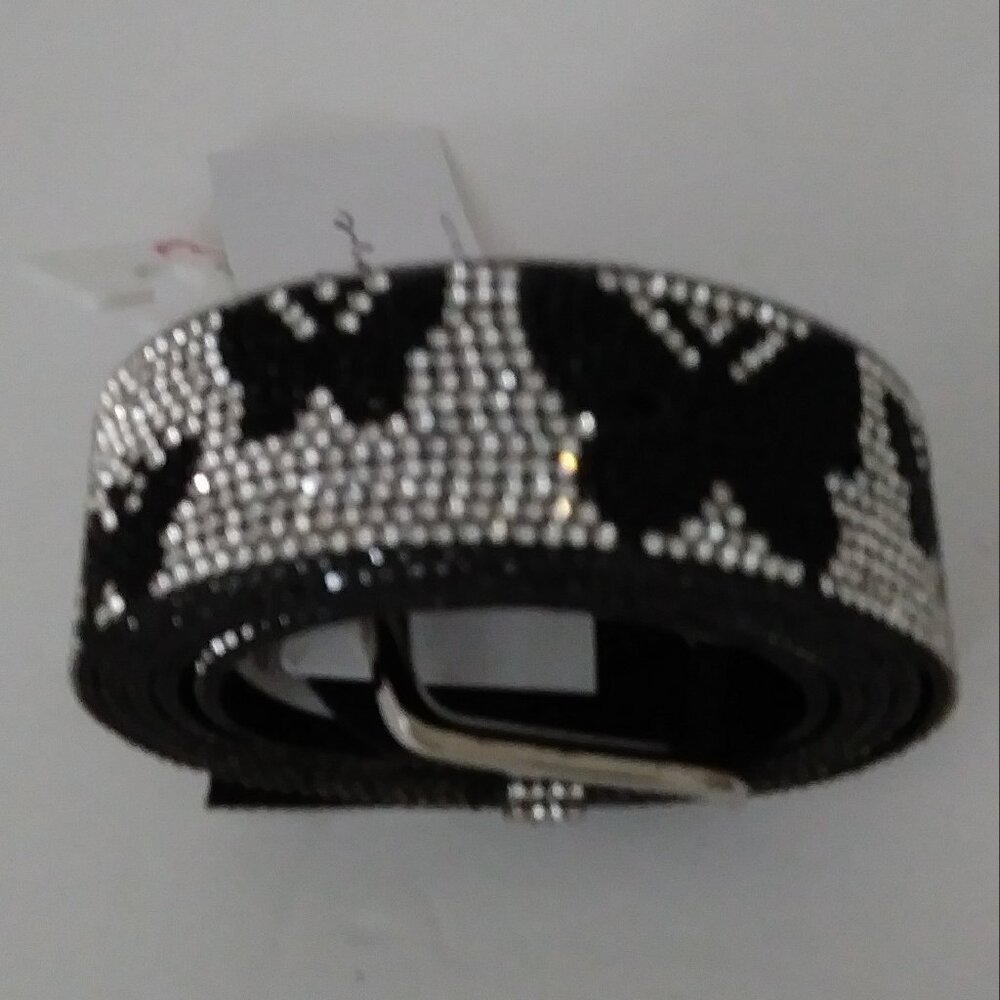 True Love Black Butterflies Bling-Bling Belt Size Large